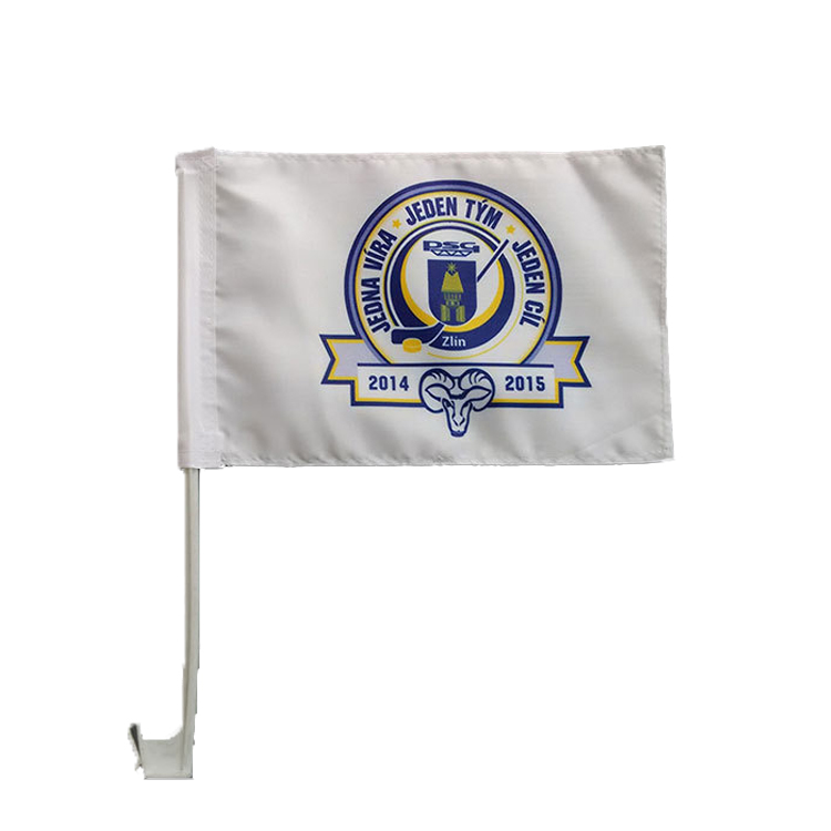 Wholesale custom car flag any pattern of custom flagpole with clips Car Flag with Pole